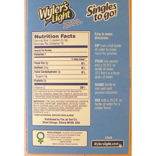 Wylers Light Cool Raspberry Singles To Go 8 Packets Each Box