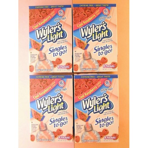 Wylers Light Cool Raspberry Singles To Go 8 Packets Each Box
