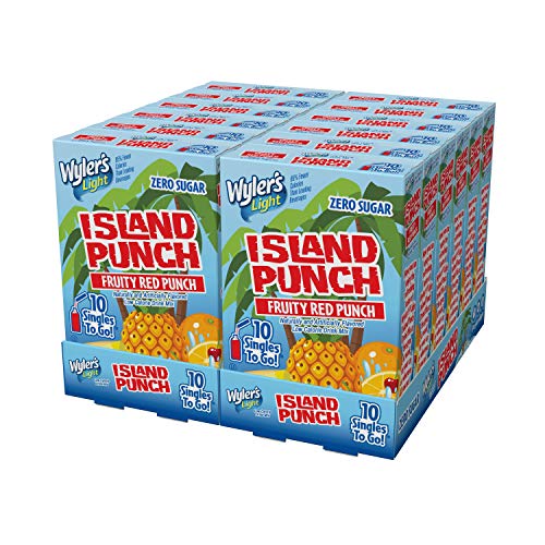 Wylers Light Island Punch, Fruity Red Punch, 10 Ct Pack - 12