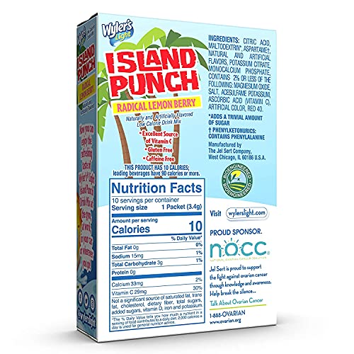 Wylers Light Island Punch, Radical Lemon Berry, 10 Ct