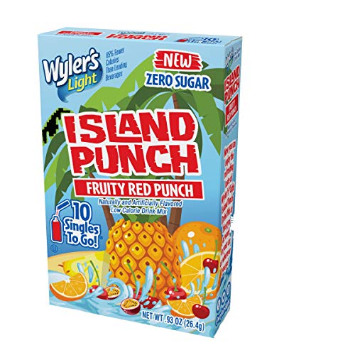 Wylers Light Island Punch Singles To Go, Fruity Red Punch 10 Ct