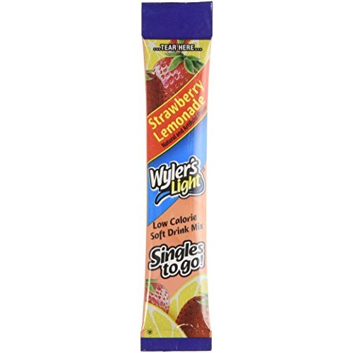 Wylers Light Singles To Go Drink Mix, Strawberry Lemonade, 8 Co