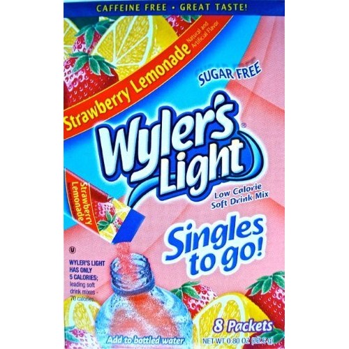 Wylers Strawberry Lemonade Soft Drink Mix 8 Packets In Each Box