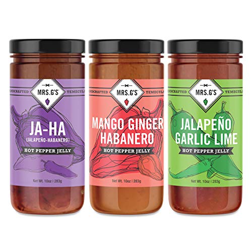Mrs. Gs Hot Pepper Jelly 3-Pack: Jalapeno-Habanero Jelly, Jalap