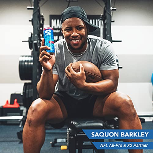 X2 Raspberry All Natural Healthy Energy Drink, Pack Of 24: Great