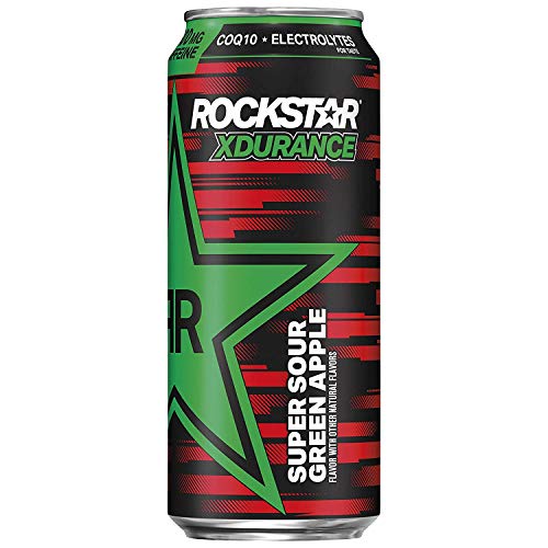 Rockstar Xdurance Energy Drink,Super Sours Green Apple, 16Fl.Oz