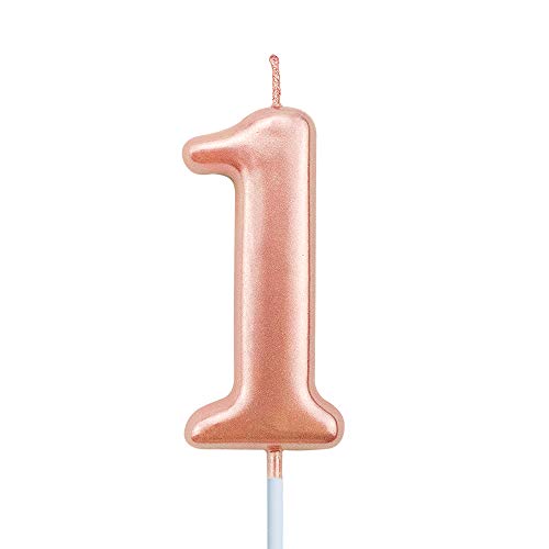 1St Birthday Candle First Year Pink Happy Birthday Number One Ca