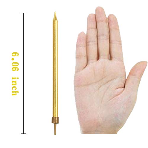 Xnova 12 Count Long Thin Champagne Gold Birthday Cake Candles In