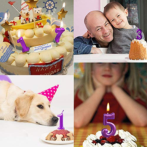 Xnova 1St Birthday Candle First Year Purple Happy Birthday Numbe