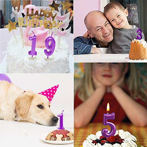Xnova 9Th Birthday Candle Nine Years Purple Happy Birthday Numbe