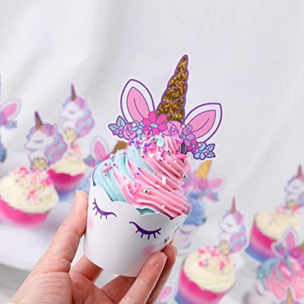 xo, Fetti Unicorn Cupcake Toppers + Wrappers | Unicorn Party Sup...