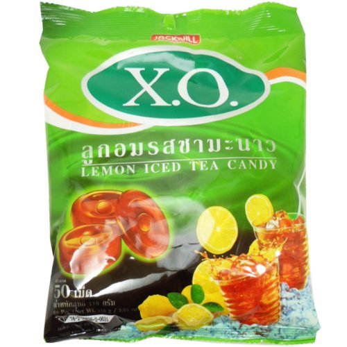 Lemon Iced Tea Candy Oval Shaped Net Wt 110 G 50 Pellets X 4 Bags