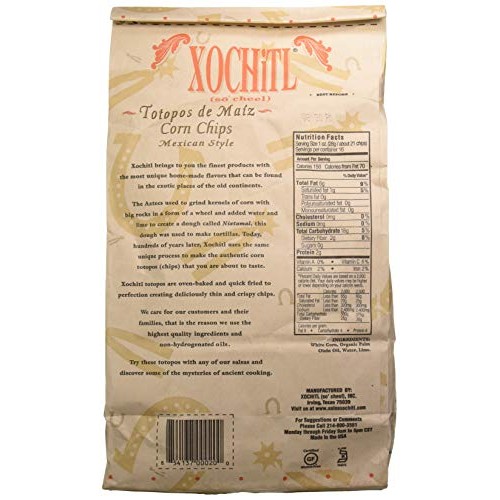 Xochitl Corn Chips, 16 - Bags, No Salt, 144 Oz, Pack Of 9