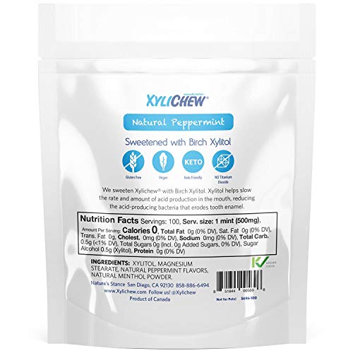Xylichew 100% Xylitol Breath Mints - Non Gmo, Non Aspartame, Glu
