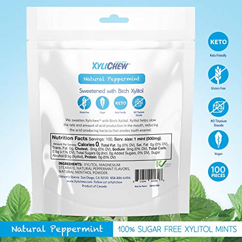 Xylichew 100% Xylitol Breath Mints - Non Gmo, Non Aspartame, Glu