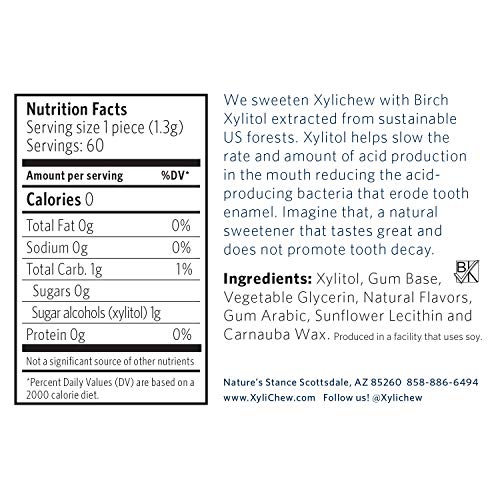 Xylichew 100% Xylitol Chewing Gum Jars - Non Gmo, Gluten, Aspart