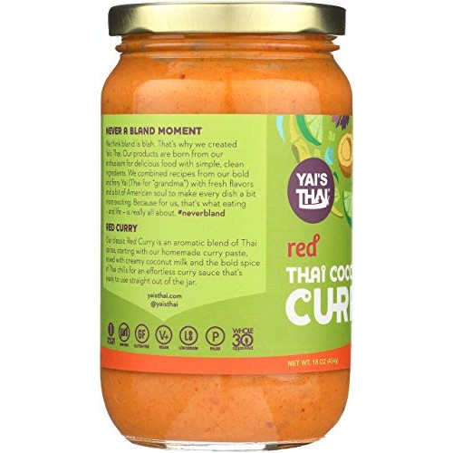 Yais Thai Red Coconut Curry Sauce 16 Ounce Jar