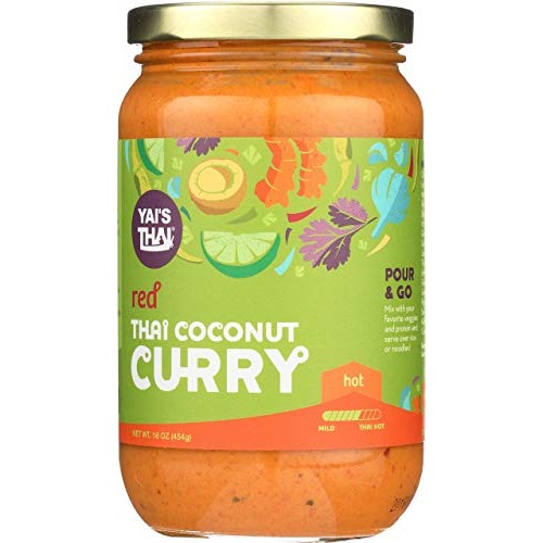 Yais Thai Red Coconut Curry Sauce 16 Ounce Jar
