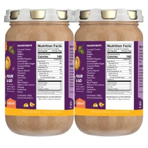 YAIS THAI, Thai Massaman Curry Sauce, Pack of 2, 16oz 454g, V...