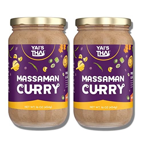 YAIS THAI, Thai Massaman Curry Sauce, Pack of 2, 16oz 454g, V...