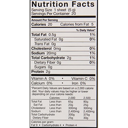 Yamamotoyama Sushi Party Soy Wrapper, Sesame, 20 Count, 3.5 Ounc