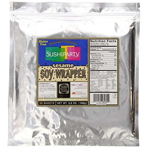 Yamamotoyama Sushi Party Soy Wrapper, Sesame, 20 Count, 3.5 Ounc