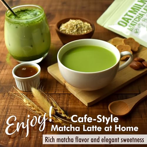 Japanese Oat Milk Matcha Latte, Uji Matcha Ceremonial Grade with...