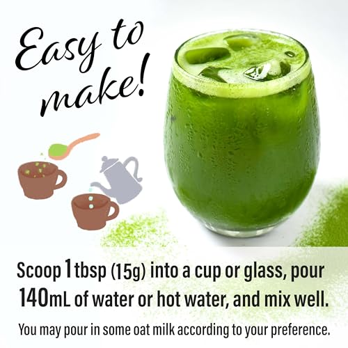 Japanese Oat Milk Matcha Latte, Uji Matcha Ceremonial Grade with...