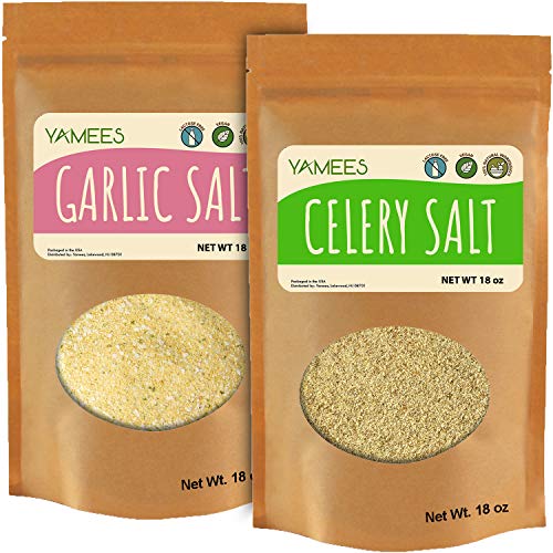 Yamees Garlic Salt And Celery Salt - Bulk Spices - 2 Pack Of 18