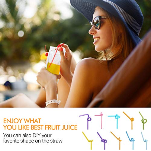 100PCs Drink Pouches with 100PCS Individual Wrapped Straws, Yamg...