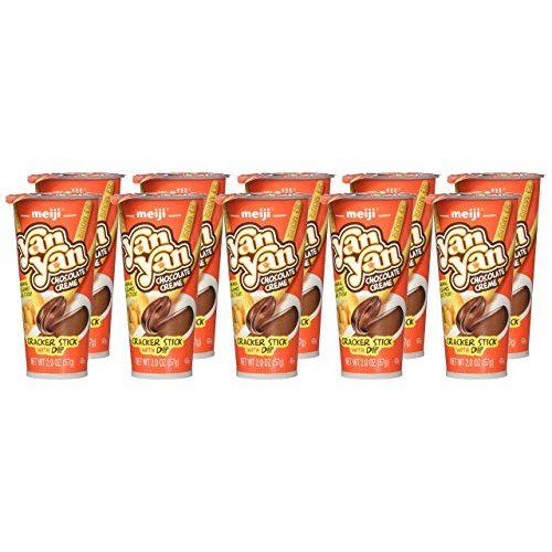 Meiji Yan Yan Dipping Sticks, Chocolate Crème - 2 Oz, Pack Of 10