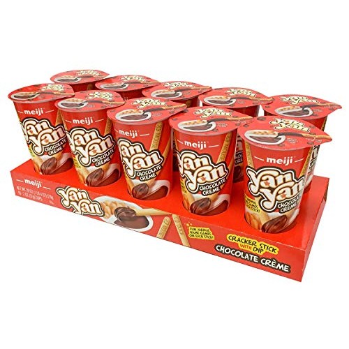 Meiji Yan Yan Dipping Sticks, Chocolate Crème - 2 Oz, Pack Of 10