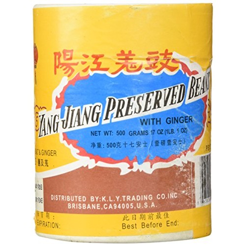 Yang Jiang Preserved Black Beans With Ginger, 1Lb.