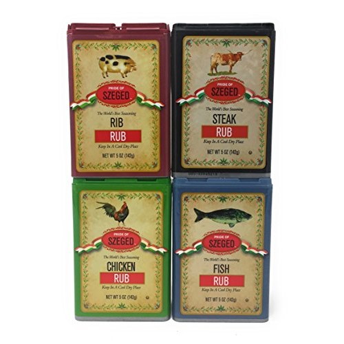 Szeged 4 Pack Combo, Steak, Chicken, Rib And Fish Rub/Gourmet Ru