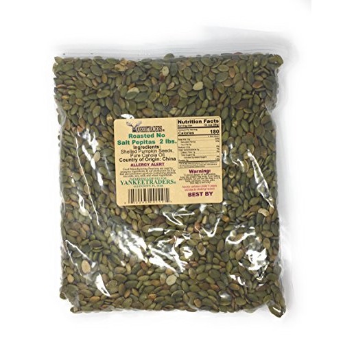 YANKEETRADERS Pepita/Pumpkin Seeds, Roasted, No Salt Added, 2 Lb