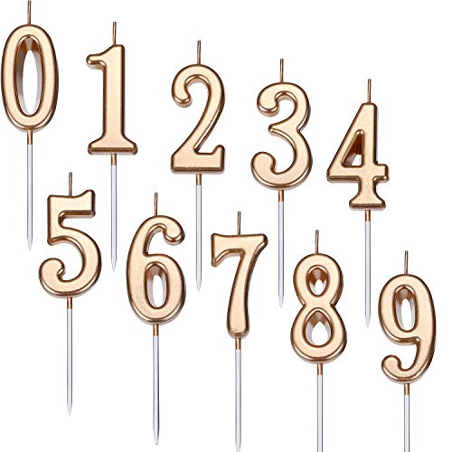 Yaomiao 10 Pieces Birthday Numeral Candles Cake Numeral Candles