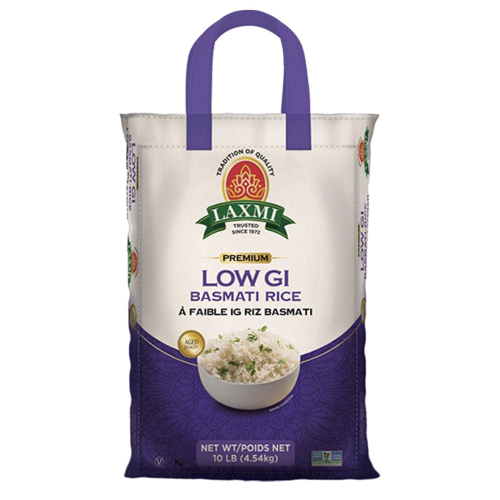 Laxmi Lower GI Diabetic Friendly Basmati Rice - 10lb Pack of 2
