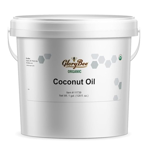 GloryBee Organic Coconut Oil, Refined, 128 Ounce