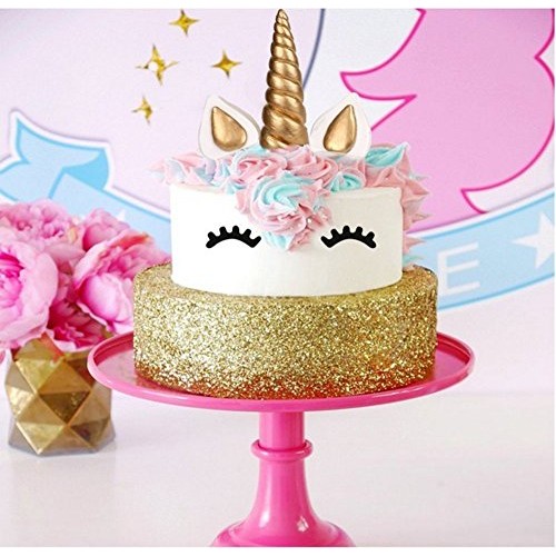 Yashell Topper, Reusable Gold Horn,Ears And Eyelashes Cake Value