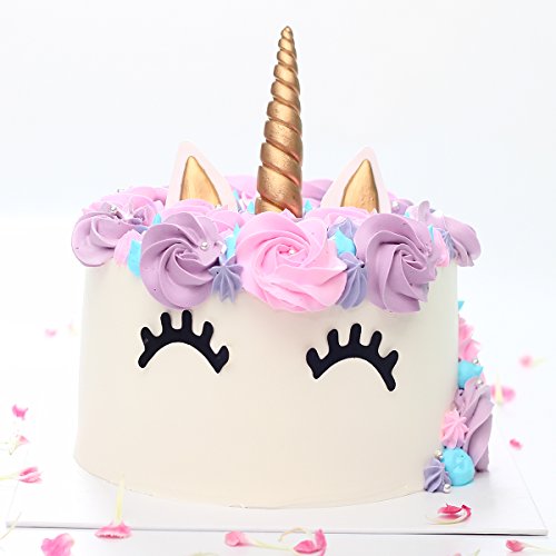 Yashell Topper, Reusable Gold Horn,Ears And Eyelashes Cake Value