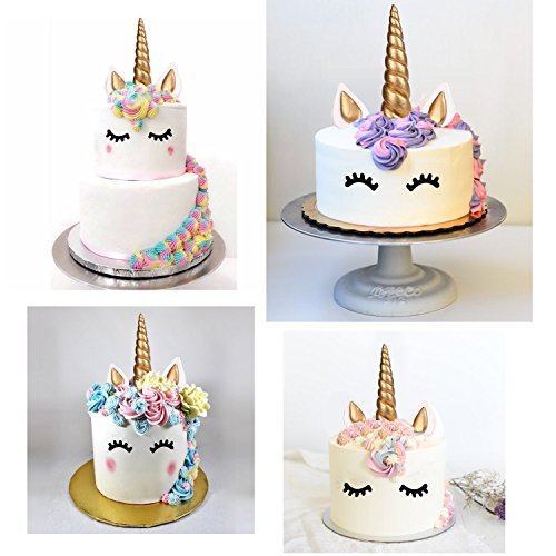 Yashell Topper, Reusable Gold Horn,Ears And Eyelashes Cake Value