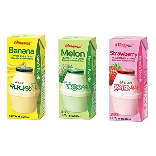 Biggrae Flavored Milk Series; Banana6, Strawberry6, Melon6
