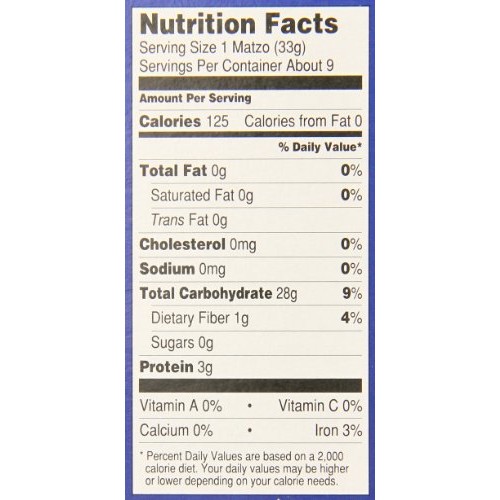 Yehuda Jerusalem Baked Unsalted Matzo, 10.5 Oz