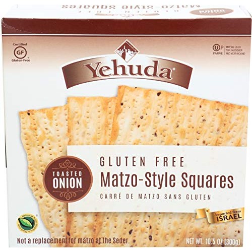 Yehuda Matzo Toasted Onion Matzo Squares, Gluten Free, 10.5 Oz