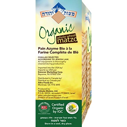 Yehuda Organic, Whole Wheat Matzo, 10.5Oz 3 Pack