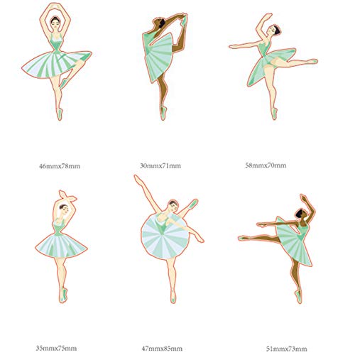 YiiiGoood 24 Pcs Mint Ballerina Cupcake Toppers Ballet Dancer Gi...