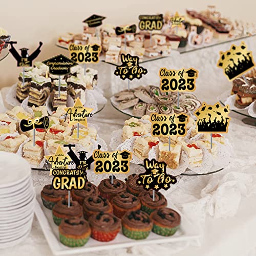 48 Pack Graduation Cupcake Toppers Class of 2023 Graduation Part...