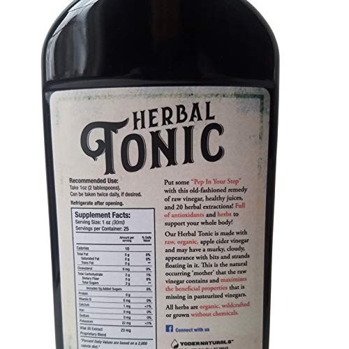 Yoder Naturals Apple Cider Vinegar Herbal Tonic Herb Infused Sup