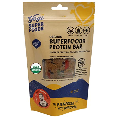 Yogi Super Foods Maca Protein Bars with Cacao for Healthy Energy...