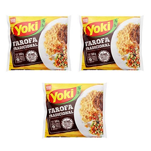 Yoki Farofa Tradicional Seasoned Cassava Flour 17.6 Ouces 3 Pack